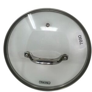 Viking Glass Lid 9.25" Replacement Metal Edges And Handle